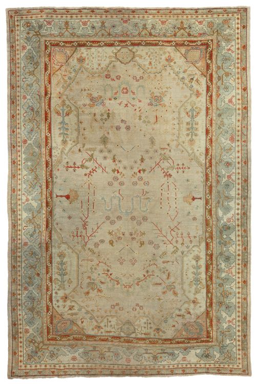 rare antique ushak carpet - CATEGORY: ANTIQUE RUGS - DATED 1880