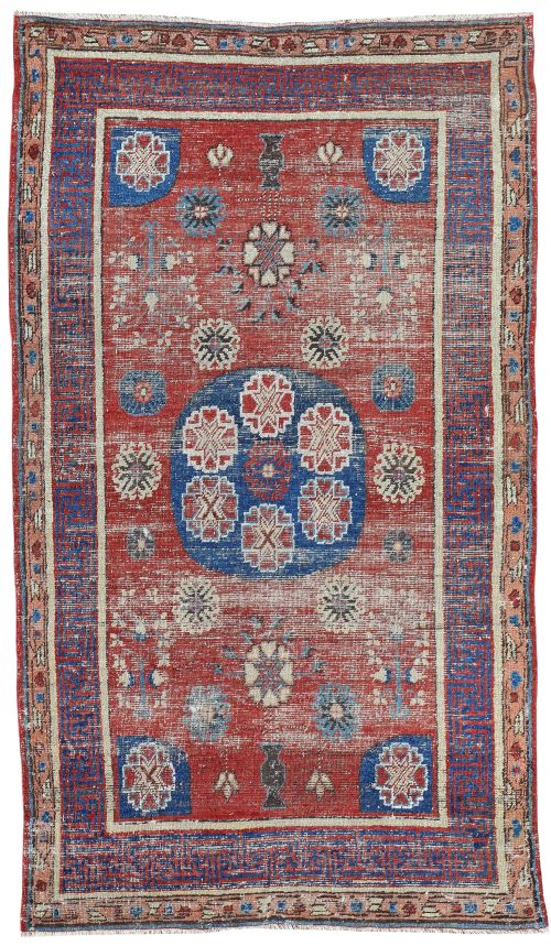 ancient antique khotan rug - CATEGORY: ANTIQUE RUGS - DATED 1850