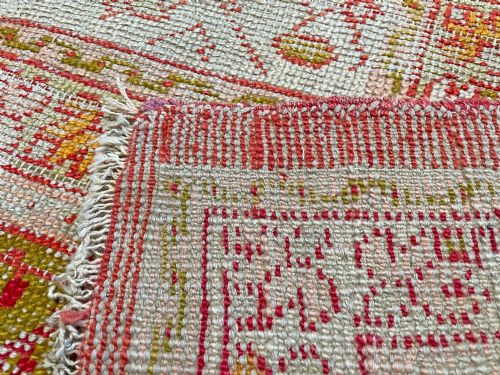 DISTRESSED ANTIQUE USHAK CARPET - ADDITIONAL PHOTO 3