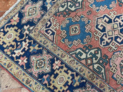 RARE SMALL SIZE ANTIQUE HERIZ CARPET - ADDITIONAL PHOTO 2