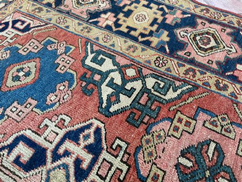 RARE SMALL SIZE ANTIQUE HERIZ CARPET - ADDITIONAL PHOTO 3