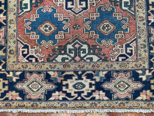 RARE SMALL SIZE ANTIQUE HERIZ CARPET - ADDITIONAL PHOTO 4