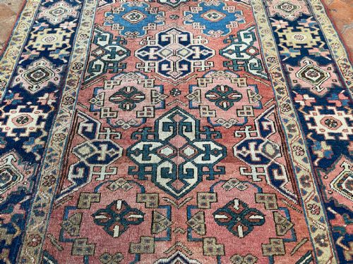 RARE SMALL SIZE ANTIQUE HERIZ CARPET - ADDITIONAL PHOTO 5