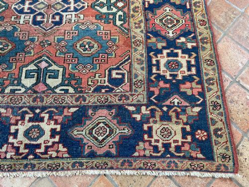 RARE SMALL SIZE ANTIQUE HERIZ CARPET - ADDITIONAL PHOTO 6