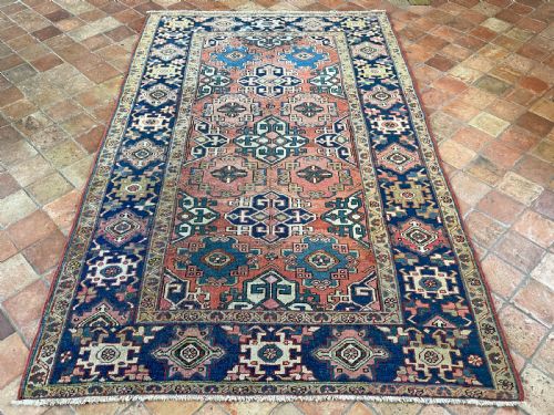 RARE SMALL SIZE ANTIQUE HERIZ CARPET - ADDITIONAL PHOTO 7