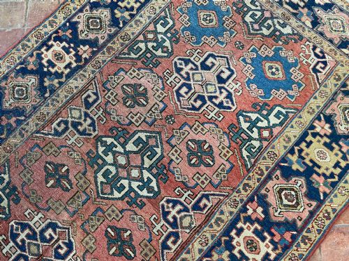 RARE SMALL SIZE ANTIQUE HERIZ CARPET - ADDITIONAL PHOTO 8