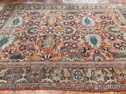EARLY ANTIQUE SULTANABAD CARPET - ADDITIONAL PHOTO 4
