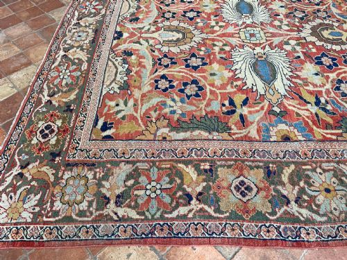 EARLY ANTIQUE SULTANABAD CARPET - ADDITIONAL PHOTO 7
