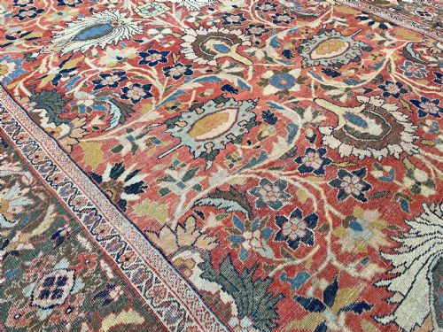 EARLY ANTIQUE SULTANABAD CARPET - ADDITIONAL PHOTO 9