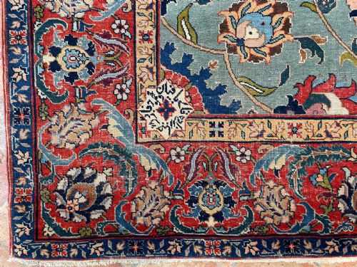 ANTIQUE 'BENLIAN' TABRIZ CARPET - ADDITIONAL PHOTO 2