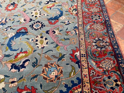 ANTIQUE 'BENLIAN' TABRIZ CARPET - ADDITIONAL PHOTO 6