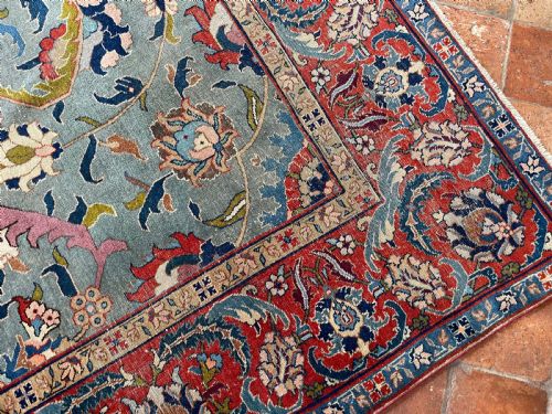 ANTIQUE 'BENLIAN' TABRIZ CARPET - ADDITIONAL PHOTO 7