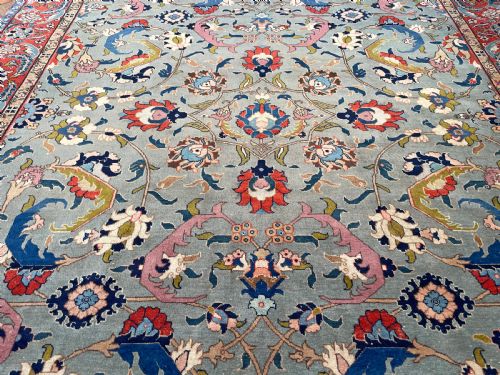 ANTIQUE 'BENLIAN' TABRIZ CARPET - ADDITIONAL PHOTO 8