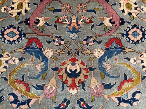 ANTIQUE 'BENLIAN' TABRIZ CARPET - ADDITIONAL PHOTO 9