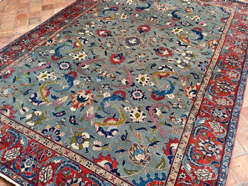 ANTIQUE 'BENLIAN' TABRIZ CARPET - ADDITIONAL PHOTO 11