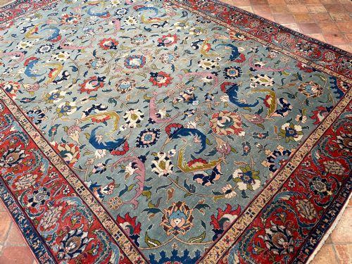 ANTIQUE 'BENLIAN' TABRIZ CARPET - ADDITIONAL PHOTO 12