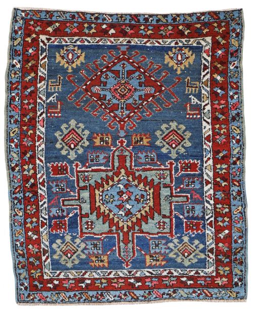 antique karaja rug - CATEGORY: ANTIQUE RUGS - DATED 1890