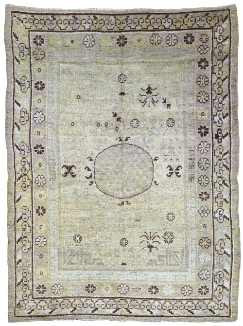rare antique khotan rug - CATEGORY: ANTIQUE RUGS - DATED 1850
