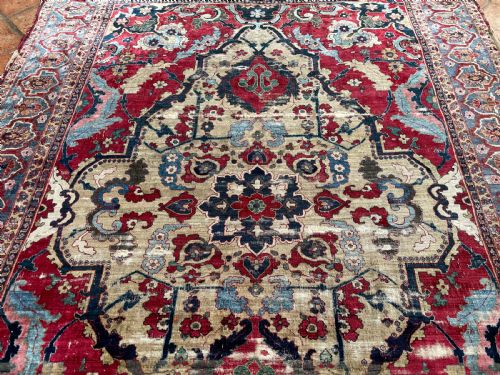 ANTIQUE SILK SENNEH RUG - ADDITIONAL PHOTO 2