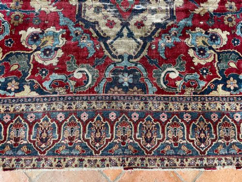 ANTIQUE SILK SENNEH RUG - ADDITIONAL PHOTO 3
