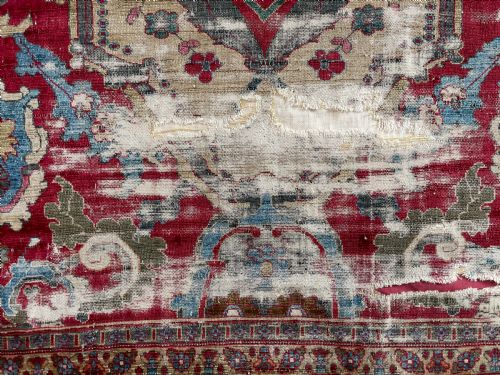ANTIQUE SILK SENNEH RUG - ADDITIONAL PHOTO 4