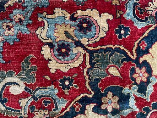 ANTIQUE SILK SENNEH RUG - ADDITIONAL PHOTO 5