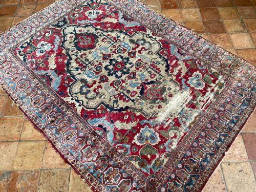 ANTIQUE SILK SENNEH RUG - ADDITIONAL PHOTO 8