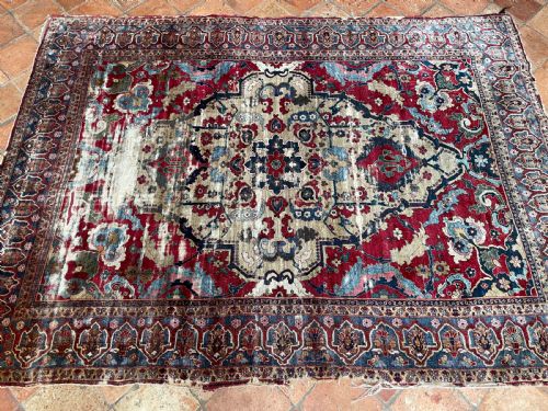 ANTIQUE SILK SENNEH RUG - ADDITIONAL PHOTO 9