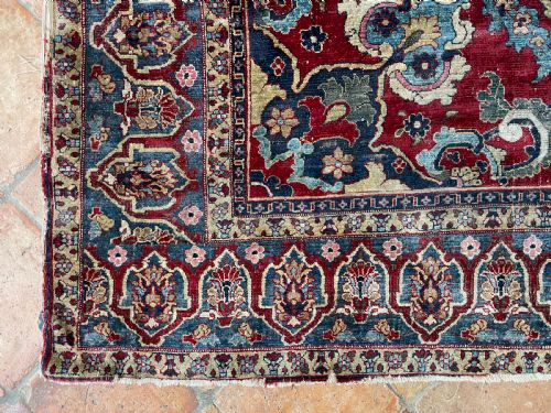 ANTIQUE SILK SENNEH RUG - ADDITIONAL PHOTO 10