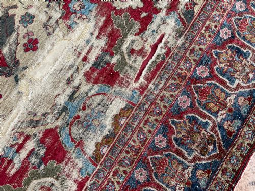 ANTIQUE SILK SENNEH RUG - ADDITIONAL PHOTO 11
