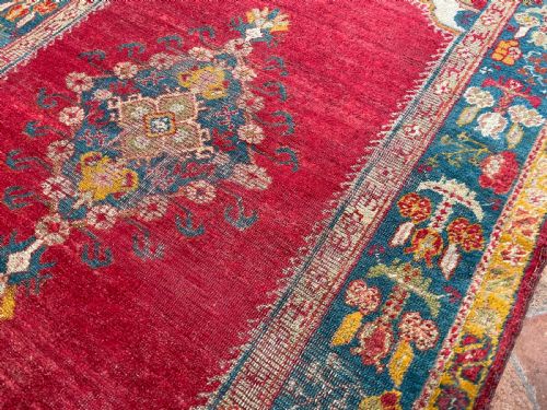 ANTIQUE ANGORA USHAK RUG - ADDITIONAL PHOTO 3