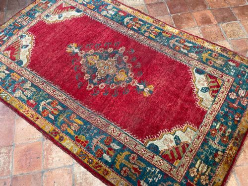 ANTIQUE ANGORA USHAK RUG - ADDITIONAL PHOTO 4