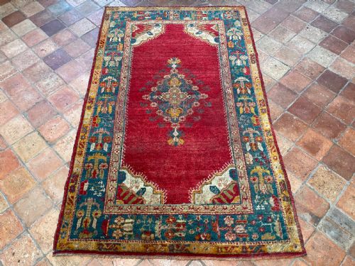ANTIQUE ANGORA USHAK RUG - ADDITIONAL PHOTO 5
