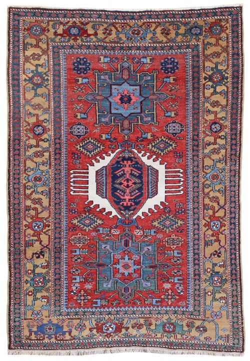 antique karaja rug - CATEGORY: ANTIQUE RUGS - DATED 1890