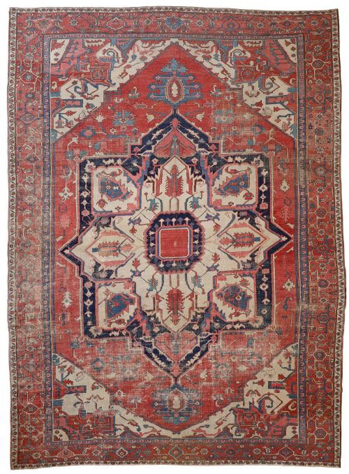 antique serapi carpet - CATEGORY: ANTIQUE RUGS - DATED 1870