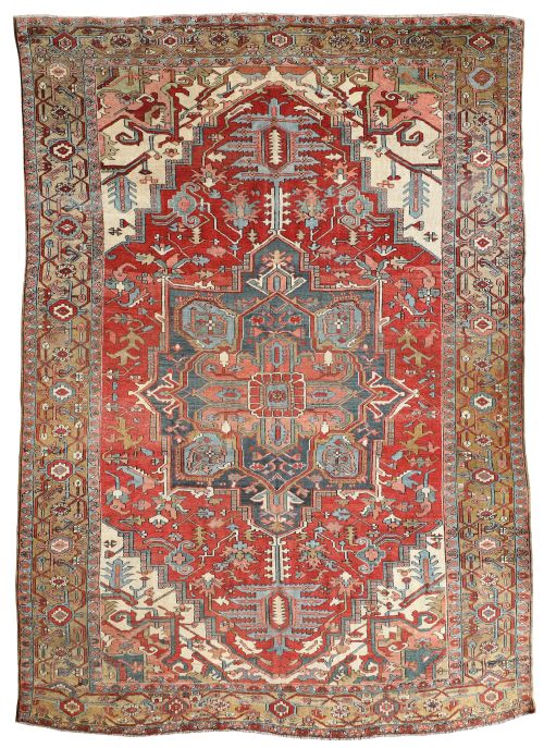 antique serapi carpet - CATEGORY: ANTIQUE RUGS - DATED 1880