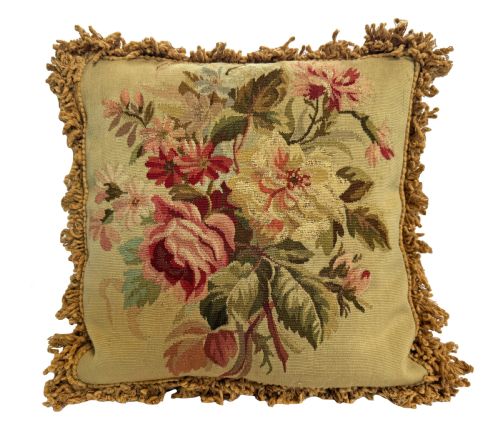 antique aubusson cushion - CATEGORY: ANTIQUE MISCELLANEOUS - DATED 1880