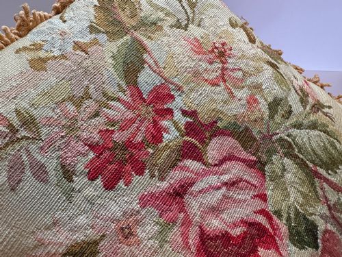 ANTIQUE AUBUSSON CUSHION - ADDITIONAL PHOTO 3