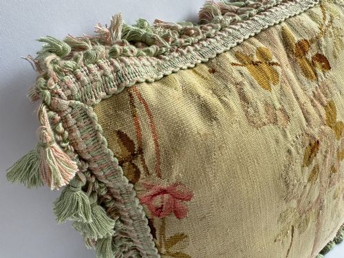 ANTIQUE AUBUSSON CUSHION - ADDITIONAL PHOTO 3
