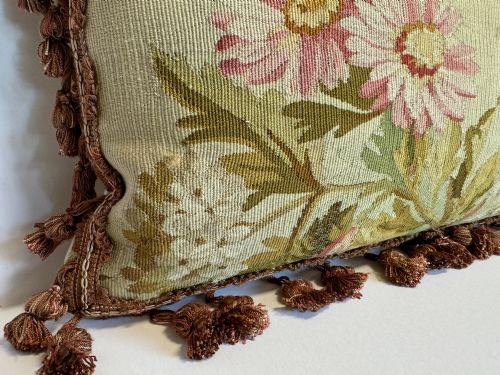 ANTIQUE AUBUSSON CUSHION - ADDITIONAL PHOTO 1