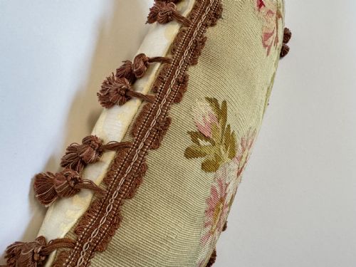 ANTIQUE AUBUSSON CUSHION - ADDITIONAL PHOTO 5