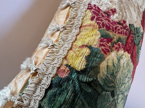 ANTIQUE AUBUSSON CUSHION - ADDITIONAL PHOTO 2
