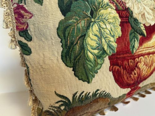 ANTIQUE AUBUSSON CUSHION - ADDITIONAL PHOTO 4