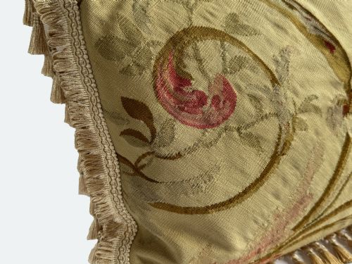ANTIQUE AUBUSSON CUSHION - ADDITIONAL PHOTO 2