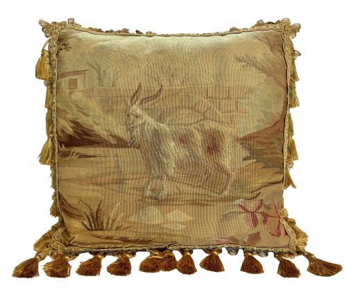 ANTIQUE AUBUSSON CUSHION
