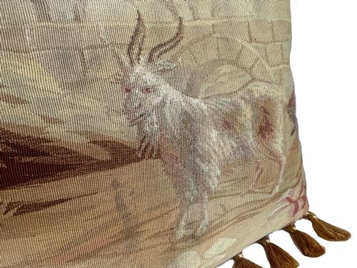 ANTIQUE AUBUSSON CUSHION - ADDITIONAL PHOTO 4