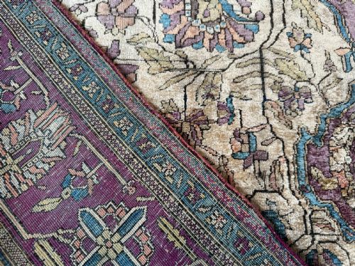 ANTIQUE SILK FARAHAN RUG - ADDITIONAL PHOTO 2