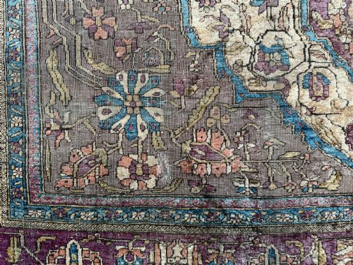 ANTIQUE SILK FARAHAN RUG - ADDITIONAL PHOTO 4