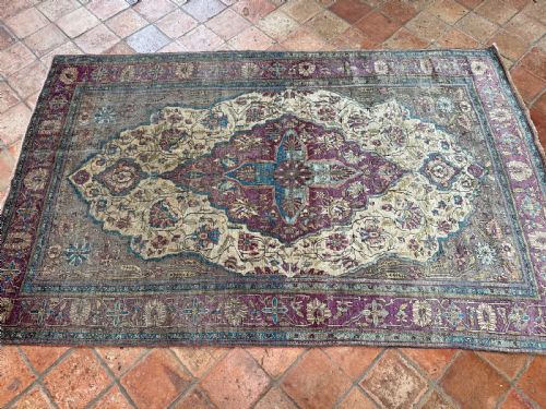 ANTIQUE SILK FARAHAN RUG - ADDITIONAL PHOTO 6