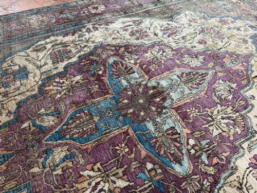ANTIQUE SILK FARAHAN RUG - ADDITIONAL PHOTO 7